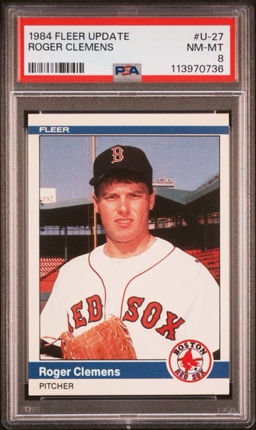 1984 Fleer Update Roger Clemens PSA 8 XRC Rookie Card #U-27
