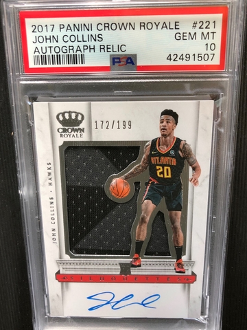 2017-18 Panini Crown Royale John Collins RC On-Card Auto /199 POP 1