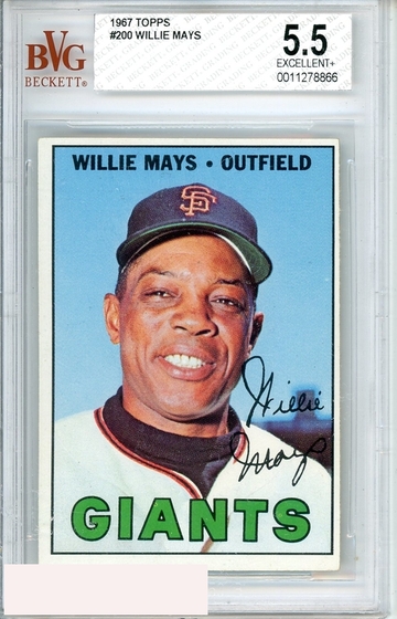 1967 TOPPS #200 WILLIE MAYS BGS 5.5 EX+