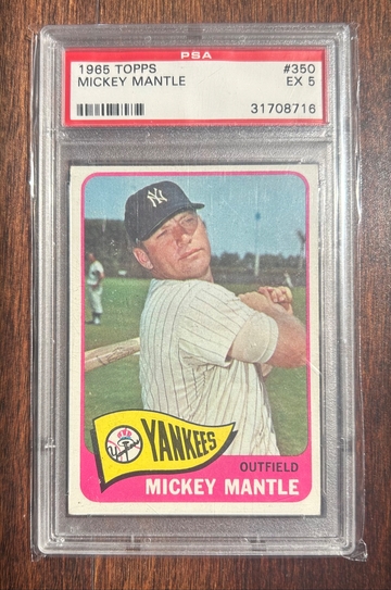 1965 Topps #350 Mickey Mantle PSA 5
