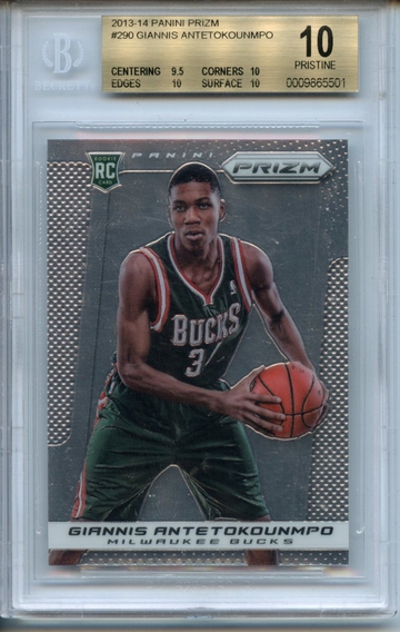 2013-14 Panini Prizm Giannis Antetokounmpo RC #290 BGS Pristine 10