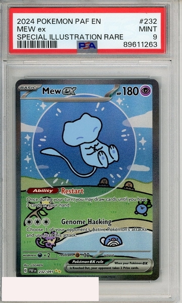 2024 POKEMON PAF EN-PALDEAN FATES MEW EX #232 SPECIAL ILL RARE PSA 9