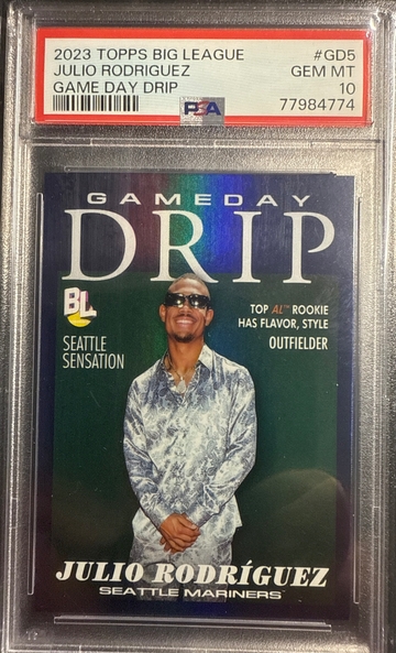 2023 TOPPS BIG LEAGUE JULIO RODRIGUEZ GAME DAY DRIP #GD5 GEM MT 10