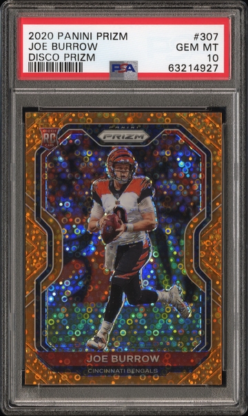 2020 Joe Burrow Panini Disco Prizm Rookie - Color Match GEM Mint 10