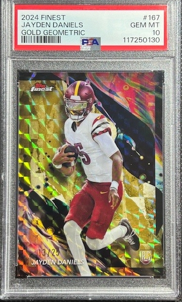 2024 Finest Gold Geometric Refractor /25 Jayden Daniels Rookie RC PSA 10 Gem Mnt