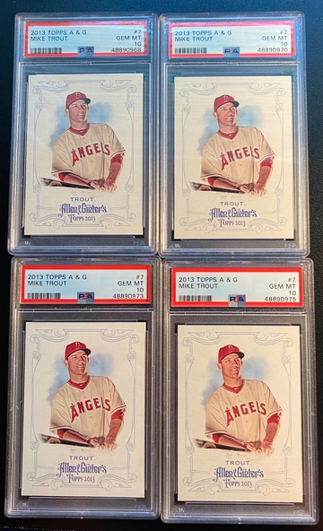 4x Lot 2013 Allen and Ginter Mike Trout PSA 10