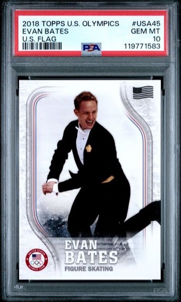 2018 Topps US Winter Olympics Evan Bates U.S. Flag PSA 10