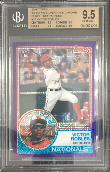 2018 Topps '83 Topps Silver Pack Purple Refractor Victor Robles RC /75