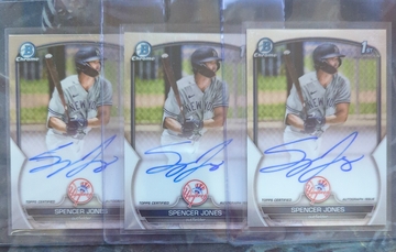 3x 2023 Bowman Chrome 1st Spencer Jones Autos