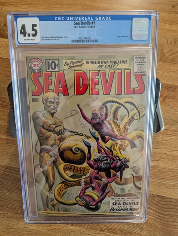1961 DC Comics Sea Devils #1 CGC 4.5 Gray Tone Cover