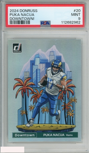 2024 PANINI DONRUSS DOWNTOWN! PUKA NACUA #20 RAMS PSA 9 MINT