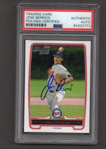 Jose Berrios Signed Autographed 2013 Bowman Draft #16 RC PSA DNA COA