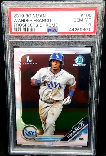 Wander Franco 2019 Bowman Chrome RC Rookie Card # 100 Graded PSA Gem Mint 10