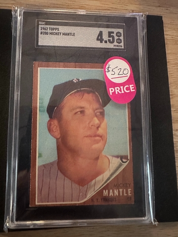 1962 TOPPS #200 MICKEY MANTLE SGC 4.5