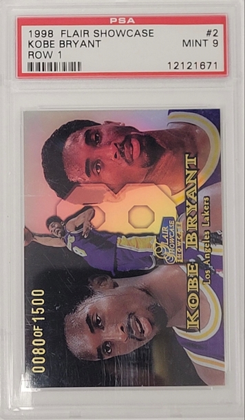 1998 Flair Showcase Kobe Bryant Row 1 /1500 PSA 9