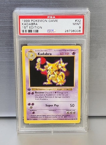 1999 Pokémon Game Kadabra #32 – 1st Edition – PSA 9 MINT 