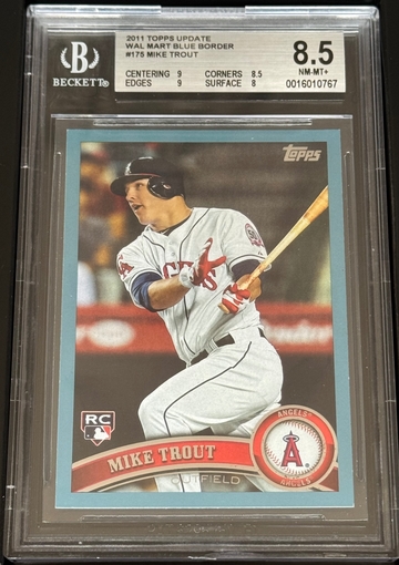 2011 Topps Update Mike Trout Wal-Mart Blue Border RC BGS 8.5