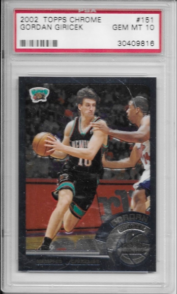 2002 Topps Chrome Gordan Giricek PSA 10