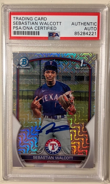 2023 Bowman Chrome Draft Sebastian Walcott Mojo 1st Auto PSA