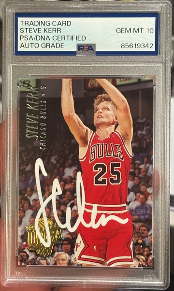 1994-95 Fleer Ultra Steve Kerr #26 Signed PSA Authentic Auto 10 Chicago Bulls