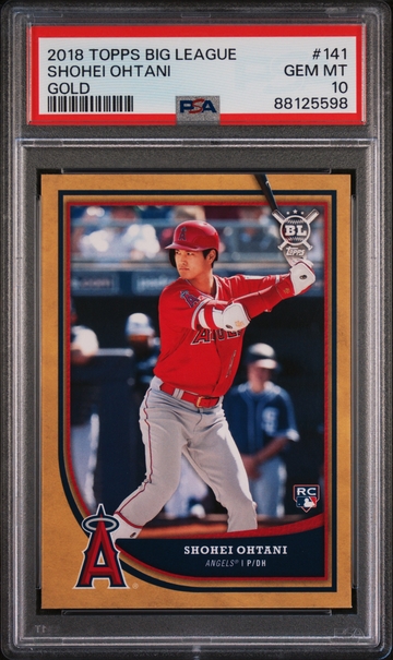 2018 TOPPS BIG LEAGUE SHOHEI OHTANI GOLD PSA 10 RC #141
