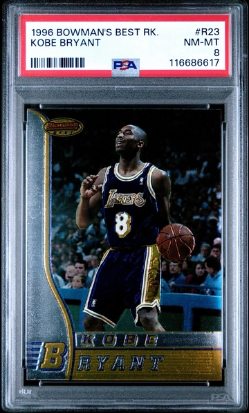 1996  BOWMAN'S BEST RK. KOBE BRYANT   #R23  PSA  8