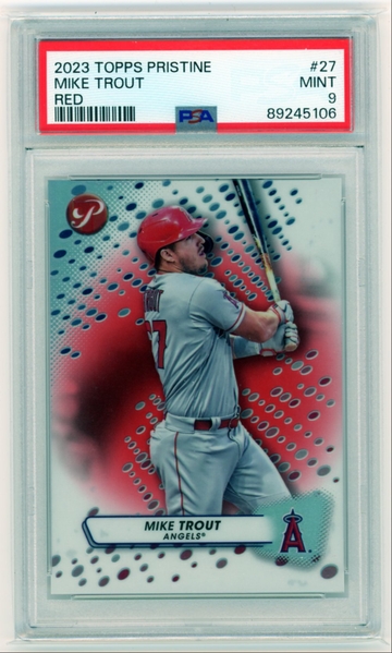 2023 Topps Pristine #27 Mike Trout Red Refractor PSA 9 MINT!