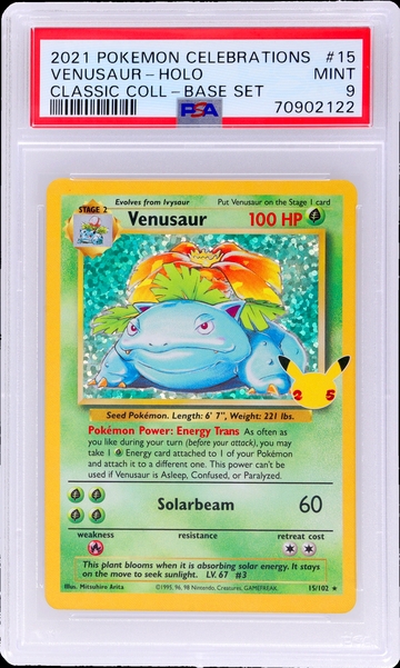2021 Pokemon Celebrations Classic Collection Holo Venusaur #15 PSA 9