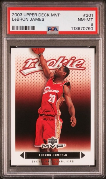 2003 Upper Deck MVP Lebron James PSA 8 Rookie Card #201