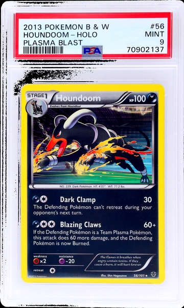 2013 Pokemon Black and White Plasma Blast Holo Houndoom #56 PSA 9