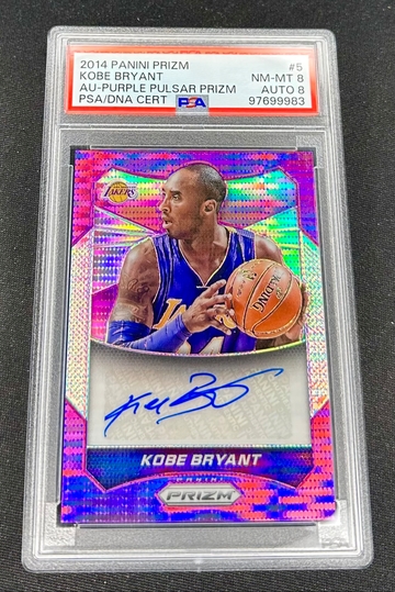 2014-15 Kobe Bryant Panini Prizm Purple Pulsar Auto 3/25 PSA 8 #5 Autograph SP Signature