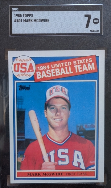 1985 Topps Mark McGwire Team USA RC SGC 7