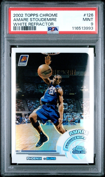 Amare Stoudemire 2002 Topps Chrome Refractor White /249 RC PSA 9