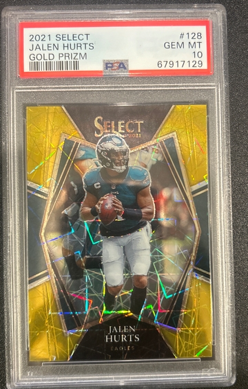 2021 Jalen Hurts Select Premium Level Gold 3/10 PSA 10