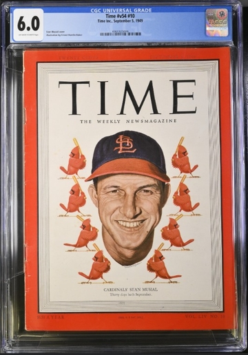 1949 Time Stan Musial Newsstand Magazine CGC 6.0 POP 1 Rare 1st Cover Cardinals