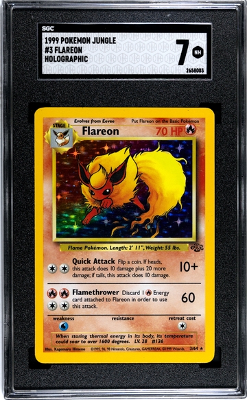 1999 Pokémon Jungle Flareon #3 Holographic SGC 7