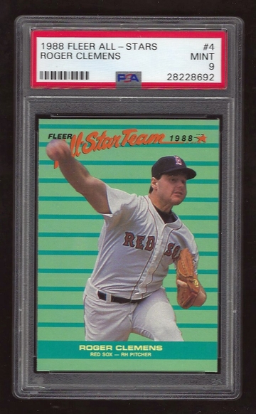 1988 Fleer All-Stars #4 Roger Clemens - PSA 9