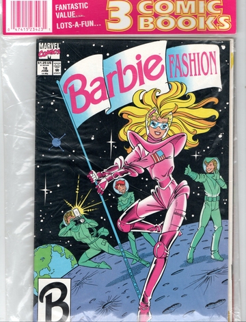 1991 Marvel Comics Barbie Fasihon Comic Book Bag 3 Comics 2 Bags 6 Comics Total