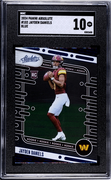 JAYDEN DANIELS 2024 Panini Aboslute BLUE Rc #102 SGC 10