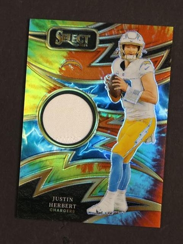 2020 Panini Select S-JHE Justin Herbert Sparks Prizm Los Angeles Chargers