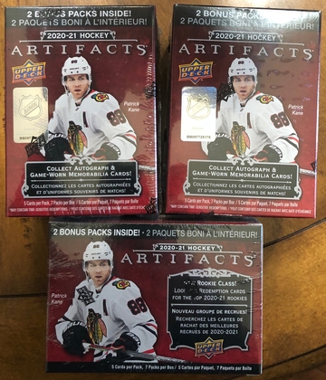 (3) 2020-21 Upper Deck HOCKEY ARTIFACTS Blaster Boxes