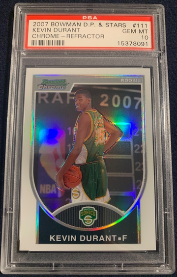 2007 Bowman Chrome Refractor Kevin Durant RC /299 PSA 10 GEM MINT!🔥LOW POP 14🔥