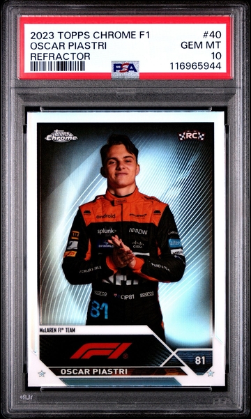 2023 Topps Chrome F1 Oscar Piastri #40 Refractor Rookie RC PSA 10 | McLaren
