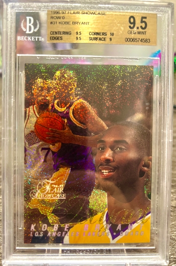 🔥 Below Comps 1996 Flair Showcase ROW 0 Kobe Bryant RC Rookie BGS 9.5 with 10 Gem Mint 💎