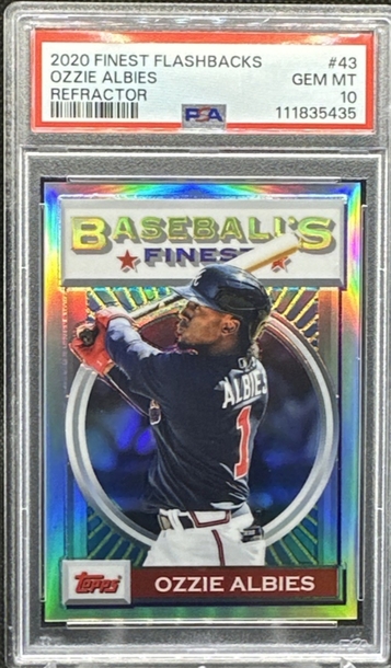 2020 Finest Flashbacks REFRACTOR Ozzie Albies #43 /50 PSA 10 BRAVES POP 7