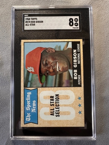 1968 Topps #378 Bob Gibson SGC 8 St. Louis Cardinals