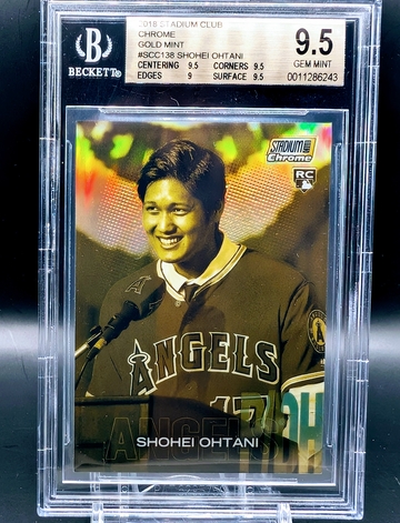 2018 Topps Stadium Club Chrome Gold Mint Shohei Ohtani RC Case Hit SSP BGS 9.5