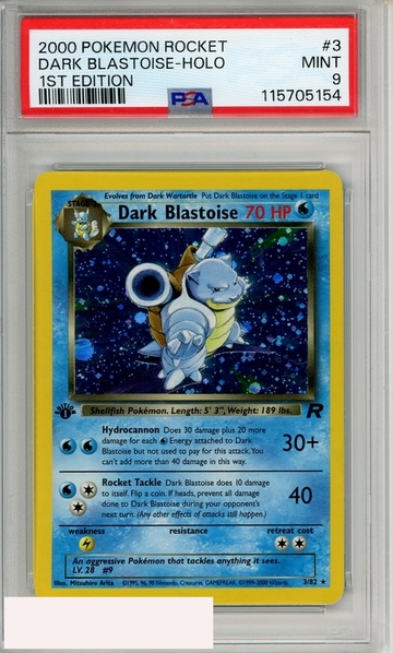 2000 POKEMON ROCKET DARK BLASTOISE-HOLO #3 1ST EDITION PSA 9 MINT