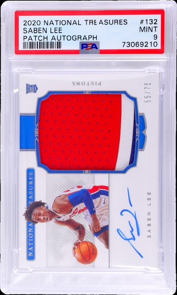 2020 Panini National Treasures Saben Lee #132 RPA /75 PSA 9