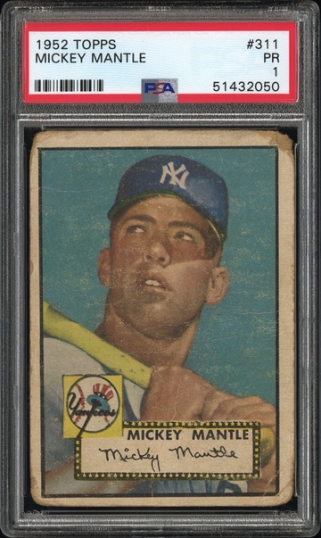 1952 Topps Mickey Mantle PSA 1